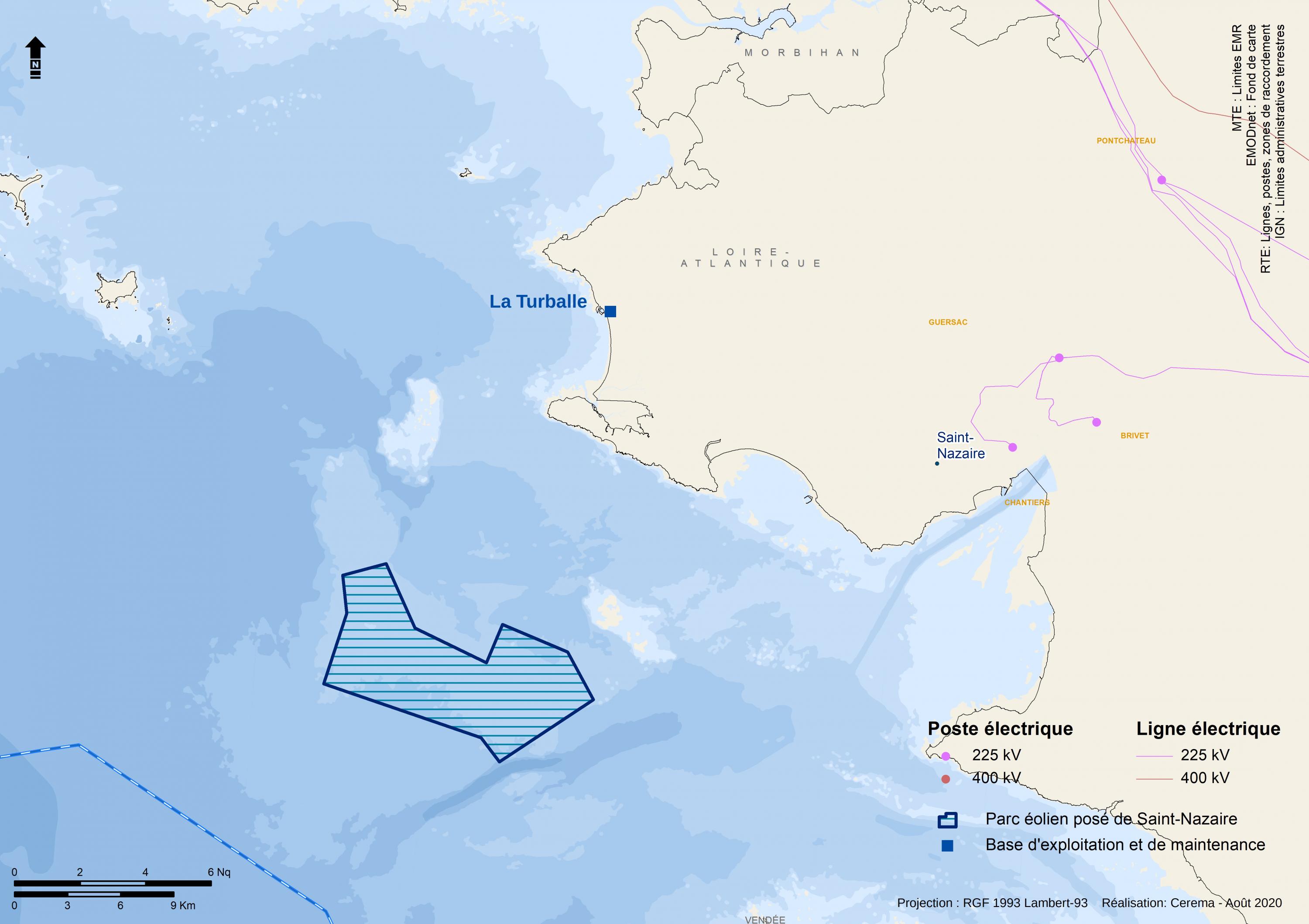 carte géographique de la localisation du parc dans l'espace maritime