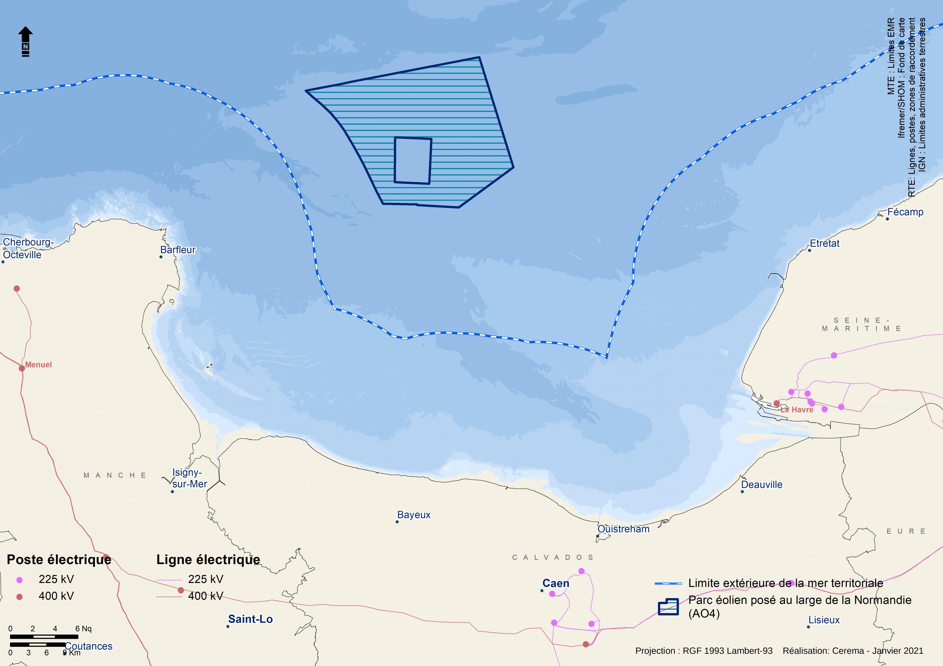 Carte de la géolocalisation du projet Normandie