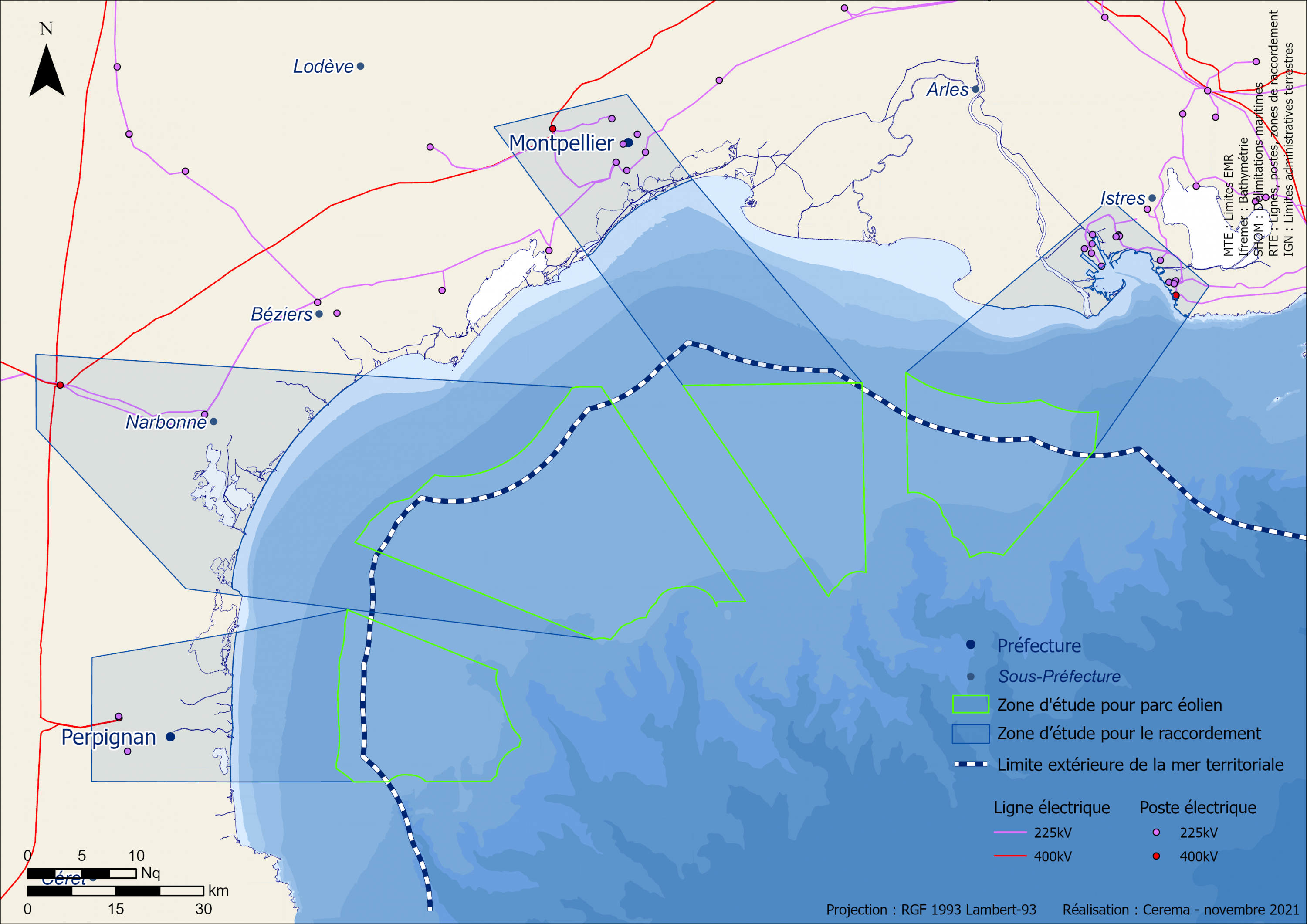 Carte de la géolocalisation du projet en Méditerranée 