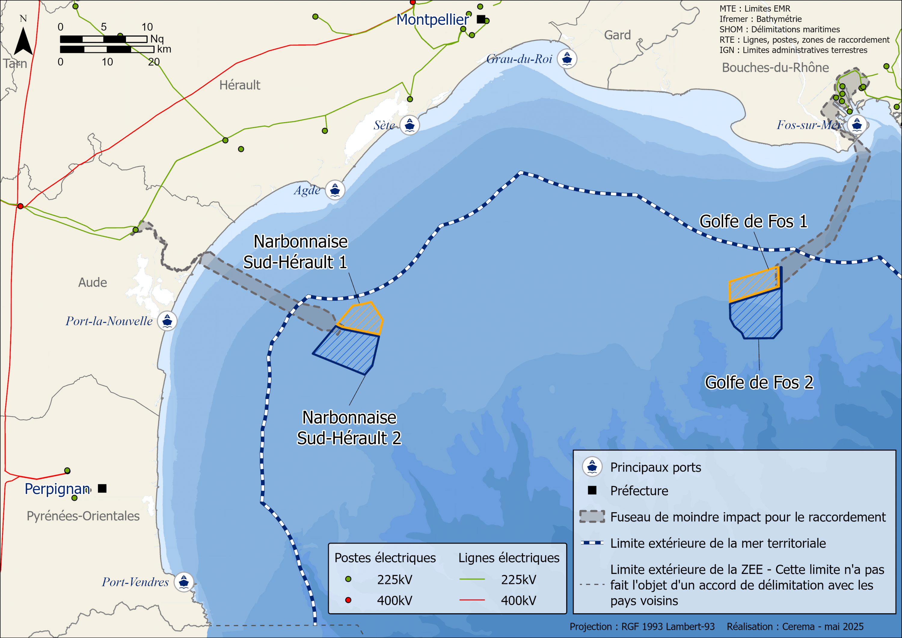 Carte de la géolocalisation des projets de la zone Méditerranée