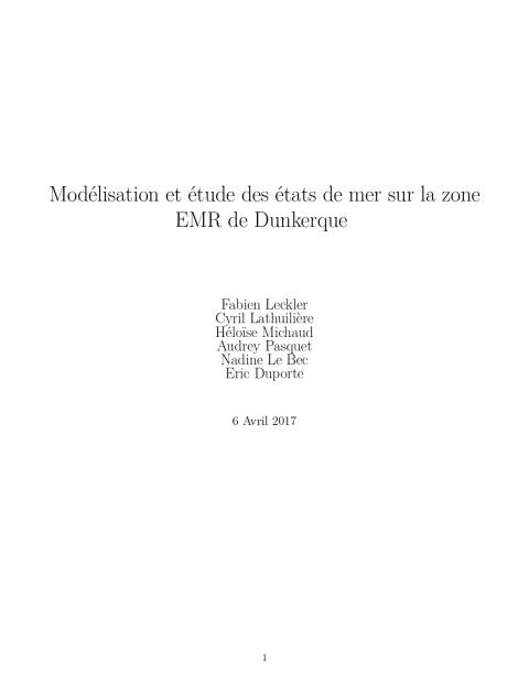 Page de couverture de l'étude