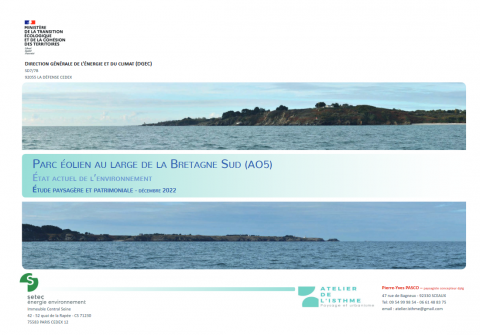 Page de couverture de l'étude montrant deux photos du littoral breton