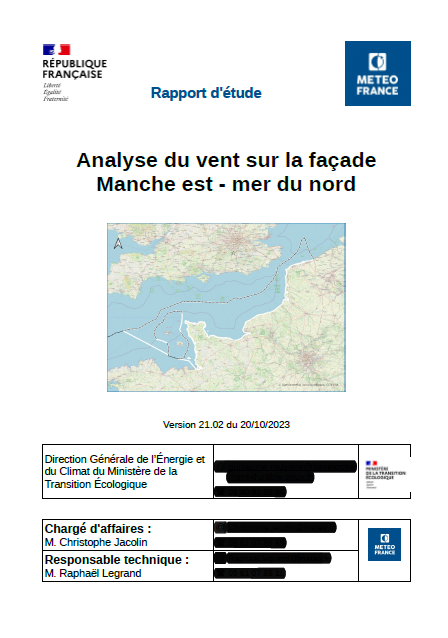 Page de couverture de l'étude montrant une carte de la façade MEMN