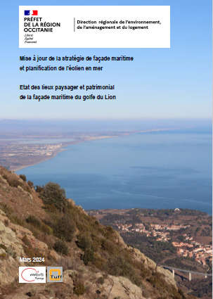 Page de couverture du rapport montrant le littoral méditerranéen