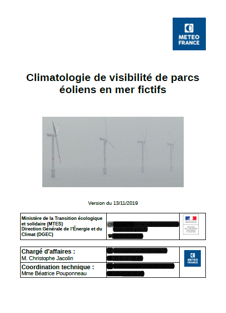 Page de couverture de l'étude montrant un parc éolien en mer