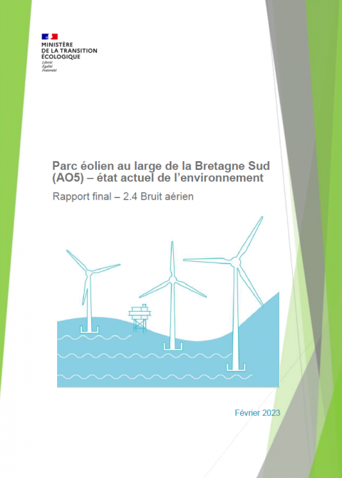 Page de couverture montrant des éoliennes en mer
