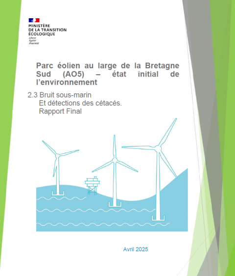 Page de couverture montrant des éoliennes en mer