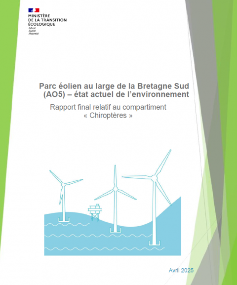 Page de couverture montrant des éoliennes en mer