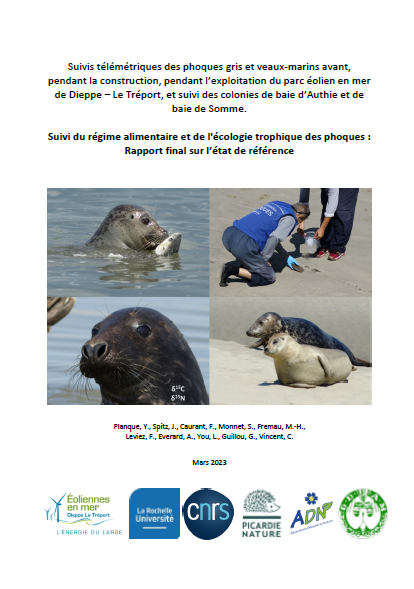 Couverture du rapport montrant des phoques et les missions de collecte de données réalisées