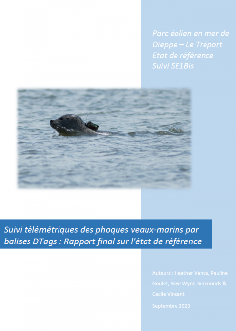 Couverture du rapport montrant un phoque équipé d'une balise DTags