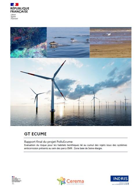 Page de couverture de l'étude montrant des éoliennes en mer