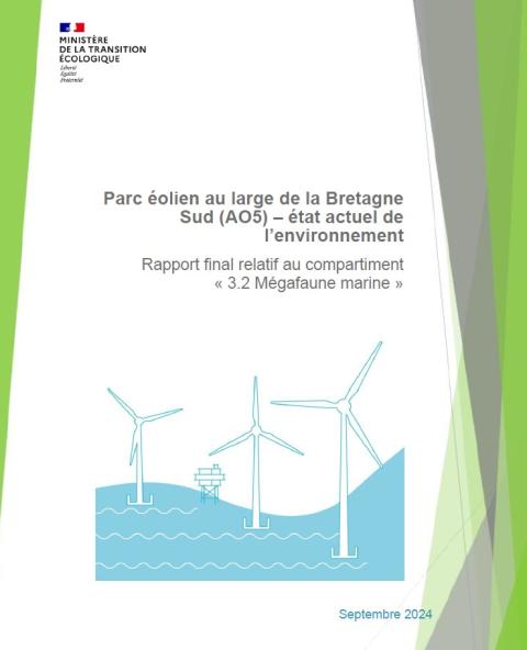Page de couverture montrant des éoliennes en mer