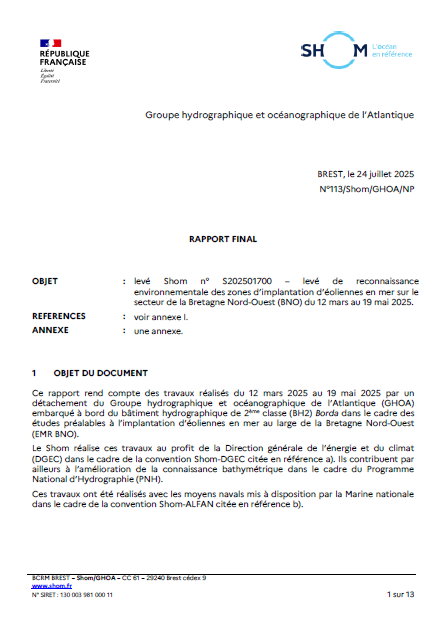 Première page du rapport