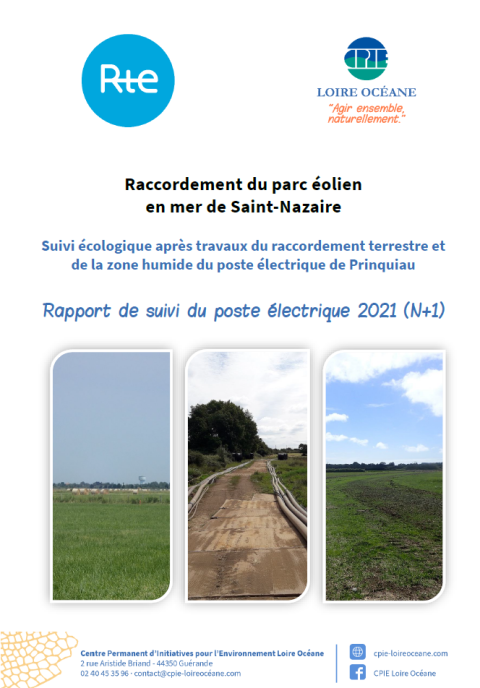 Couverture du rapport montrant les zones des travaux de raccordement