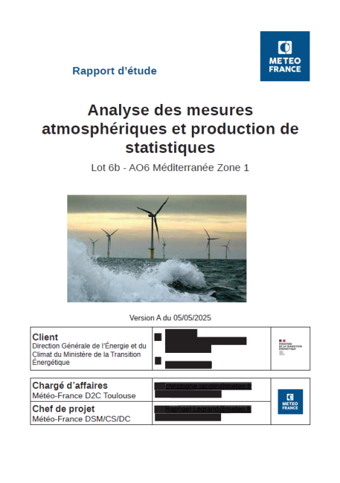 Page de couverture du document montrant un parc éolien en mer et des vagues